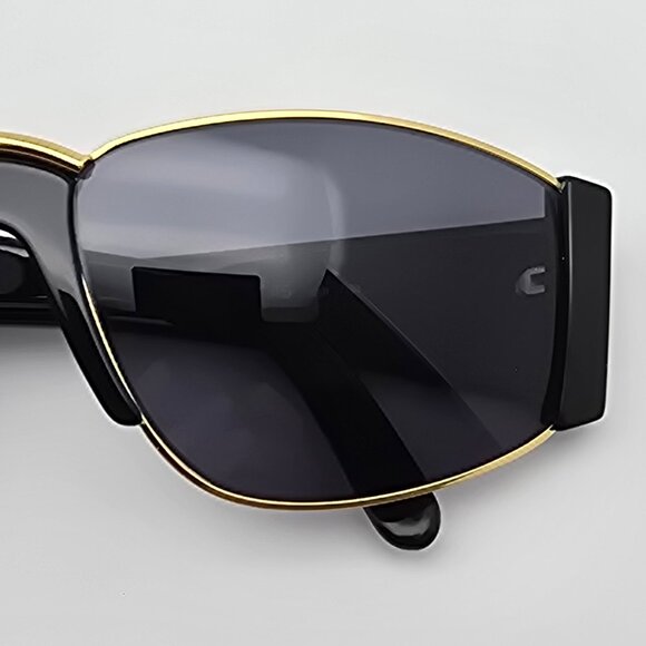 Krizia Mod. K45 Col. 784 Black Gold Frame Grey Lens Sunglasses Italy 58-17-122 main image 4